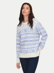 ONLY Sweter Xmas Nordic 15354824 Błękitny Regular Fit. Niebieskie swetry damskie Only, m, bez wzorów, z syntetyku, bez kołnierzyka, bez ramiączek, bez kaptura. Za 169.99 zł.