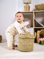 Spodnie z wiązaniem - kremowy. Białe spodenki niemowlęce Sinsay, bez wzorów, z jeansu. W wyprzedaży za 8.99 zł.