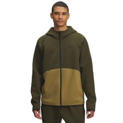 Bluza z kapturem i zamkiem błyskawicznym Under Armour Unstoppable Fleece. Zielone bluzy męskie Under Armour, l, bez wzorów, z dzianiny, z kapturem. Za 472.10 zł.