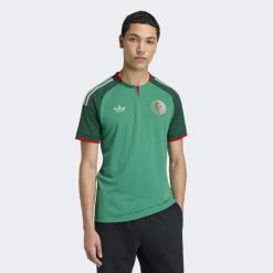 Koszulka wyjazdowa Algieria 26. Zielone koszulki sportowe męskie Adidas, bez wzorów, bez kołnierzyka, bez ramiączek, do piłki nożnej, climacool (adidas). Za 439.00 zł.