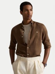 Polo Ralph Lauren Koszula 710968915500 Brązowy jasny Slim Fit. Brązowe koszule męskie Polo Ralph Lauren, m, bez wzorów, ze lnu, bez kołnierzyka, bez ramiączek. Za 819.99 zł.