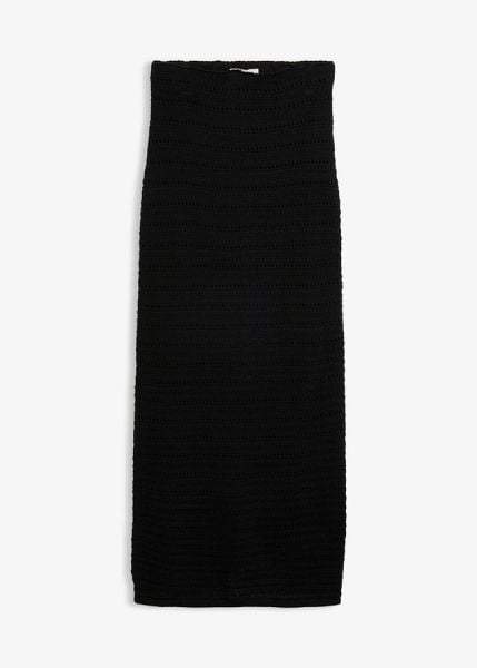 Długa spódnica dzianinowa. Czarne spódnice damskie bonprix, bez wzorów, z dzianiny, maxi. Za 37.99 zł.