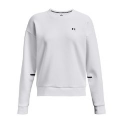 Damska bluza z okrągłym dekoltem Under Armour Unstoppable Fleece. Białe bluzy sportowe damskie Under Armour, bez wzorów, na fitness i siłownię. Za 438.00 zł.