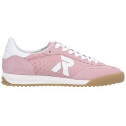 Półbuty damskie sneakersy komfortowe różowe Rieker W4000-31. Czerwone półbuty damskie Rieker, bez wzorów, z tkaniny, bez obcasa, bez zapięcia. Za 379.00 zł.