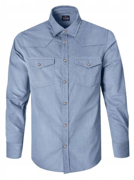 Koszula Weekendowa o Prostym Kroju - Pako Jeans - Jasnoniebieska. Niebieskie koszule męskie Pako Jeans, l, bez wzorów, z bawełny, casualowe, bez kołnierzyka, bez ramiączek. Za 185.00 zł.