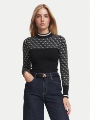Guess Sweter W5BR24 Z3JD2 Czarny Slim Fit. Czarne swetry damskie Guess, xl, z aplikacjami, z syntetyku, bez kołnierzyka, bez ramiączek, bez kaptura. Za 434.99 zł.