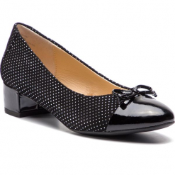 Półbuty CAPRICE - 9-22302-22 Black Dots Com 027. Czarne półbuty damskie Caprice, ze skóry. Za 249.90 zł.