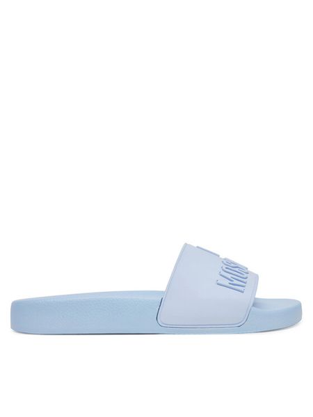 LOVE MOSCHINO Klapki JA28052G0MI15712 Niebieski. Niebieskie klapki damskie Love Moschino, bez wzorów, z syntetyku, bez obcasa. Za 469.99 zł.