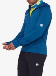 Bluza polarowa z kapturem Mammut Taiss ML Hooded Jacket. Niebieskie bluzy męskie Mammut, m, bez wzorów, z elastanu, z kapturem. Za 703.99 zł.