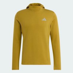 Bluza dresowa adi365 Running Essentials Winterized Long Sleeve Hooded. Zielone bluzy męskie Adidas, na zimę, xl, bez wzorów, z dresówki, z kapturem. Za 259.00 zł.