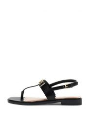 Guess Sandały 181341 Czarny. Czarne sandały damskie Guess, z aplikacjami, bez obcasa, na słupku, bez zapięcia. Za 519.99 zł.