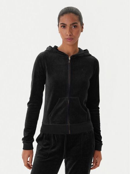 Juicy Couture Bluza Robyn JCSEBJ007G Czarny Slim Fit. Czarne bluzy damskie Juicy Couture, xl, bez wzorów, z bawełny, bez kaptura. Za 439.99 zł.
