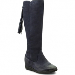 Kozaki SIMEN - 9614 S1680. Niebieskie kozaki damskie Simen, z nubiku. W wyprzedaży za 349.00 zł.