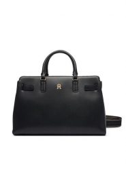 Tommy Hilfiger Torebka Th Joy Satchel AW0AW19067 Czarny. Czarne torebki do ręki damskie Tommy Hilfiger, bez wzorów, ze skóry, bez dodatków. Za 649.99 zł.