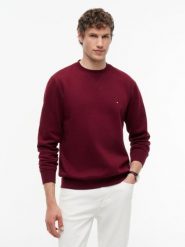 Tommy Hilfiger Bluza Mężczyźni Materiał dresowy czerwony, M. Czerwone bluzy męskie Tommy Hilfiger, m, bez wzorów, z dresówki, bez kaptura. Za 409.95 zł.