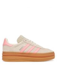 Adidas Sneakersy Gazelle Bold JQ7409 Beżowy. Brązowe buty sportowe dziewczęce Adidas, bez wzorów, ze skóry, bez zapięcia. Za 348.99 zł.