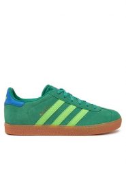 Adidas Sneakersy Gazelle JP7127 Zielony. Zielone buty sportowe dziewczęce Adidas, bez wzorów, ze skóry, bez zapięcia. Za 239.99 zł.