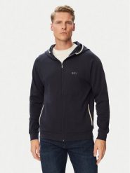BOSS Bluza Sense Hooded Jacket 50566916 Granatowy Regular Fit. Niebieskie bluzy męskie Boss, m, bez wzorów, z bawełny, bez kaptura. Za 549.99 zł.