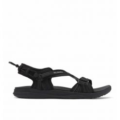 Damskie sandały na wędrówki Columbia SANDAL. Czarne sandały damskie Columbia, bez wzorów, z gumy, bez obcasa, bez zapięcia. Za 239.99 zł.