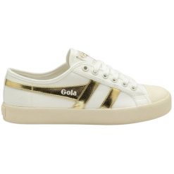 Damskie zamszowe buty sportowe Gola Coaster. Białe obuwie sportowe damskie Gola, bez wzorów, z gumy, tenisowe. Za 317.50 zł.
