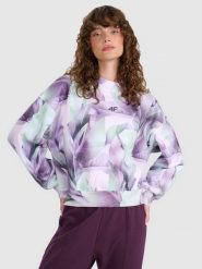 4F Bluza dresowa nierozpinana bez kaptura damska - multikolor S. Bluzy sportowe damskie 4f, s, bez wzorów, z bawełny, bez kaptura. W wyprzedaży za 139.99 zł.