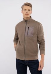 Bawełniana bluza B-HUNT. Brązowe bluzy męskie Volcano, m, z aplikacjami, z bawełny, bez kaptura. Za 179.99 zł.
