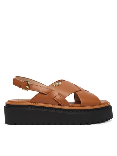 Liu Jo Sandały Bessie 02 SA6161 P0102 Brązowy. Brązowe sandały damskie Liu Jo, bez wzorów, bez obcasa, na koturnie, bez zapięcia. Za 559.99 zł.