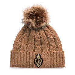 Czapka LAUREN RALPH LAUREN. Brązowe czapki i kapelusze damskie Lauren Ralph Lauren, na zimę, bez wzorów. Za 339.99 zł.