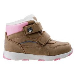 Buty Bejo Eladio G 92800280576 brązowe brązowe. Brązowe botki dziewczęce z gumy, bez zapięcia. Za 244.33 zł.