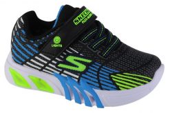 Tenisówki Skechers Model Flex-glow Elite Kolor Czarny. Czarne trampki i tenisówki chłopięce Skechers, bez wzorów, z materiału, sportowe, przed kostkę, bez zapięcia. Za 169.99 zł.