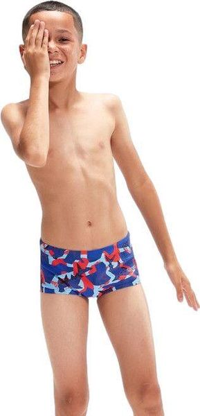 Spodenki kąpielówki dla dzieci Speedo Allover. Czerwone kąpielówki dla chłopców Speedo, bez wzorów, z materiału. Za 85.57 zł.