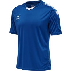 Koszulka piłkarska z krótkim rękawem męska Hummel Core XK Poly Jersey S/S. Niebieskie koszulki sportowe męskie Hummel, m, bez wzorów, z jersey, bez kołnierzyka, bez ramiączek, do piłki nożnej. Za 84.00 zł.