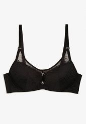 Czarny Koronkowy Biustonosz Push-Up Evantia. Czarne biustonosze Renee, bez wzorów, z koronki. Za 34.99 zł.