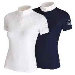 Kurtka jeździecka z mikroperforowanymi wstawkami dla kobiet Tattini. Niebieskie kurtki damskie TATTINI, l, bez wzorów, z materiału, bez kaptura. Za 360.00 zł.