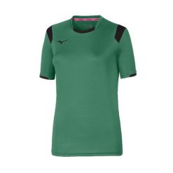 Damska koszulka Mizuno Basic. Zielone koszulki sportowe damskie Mizuno, xl, bez wzorów, z materiału, bez kołnierzyka, bez ramiączek, do piłki ręcznej. Za 139.50 zł.