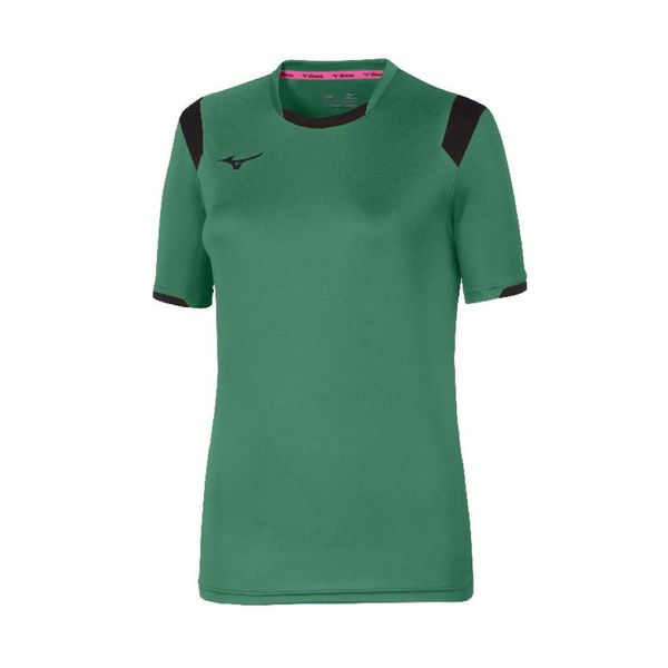 Damska koszulka Mizuno Basic. Zielone koszulki sportowe damskie Mizuno, xl, bez wzorów, z materiału, bez kołnierzyka, bez ramiączek, do piłki ręcznej. Za 130.00 zł.