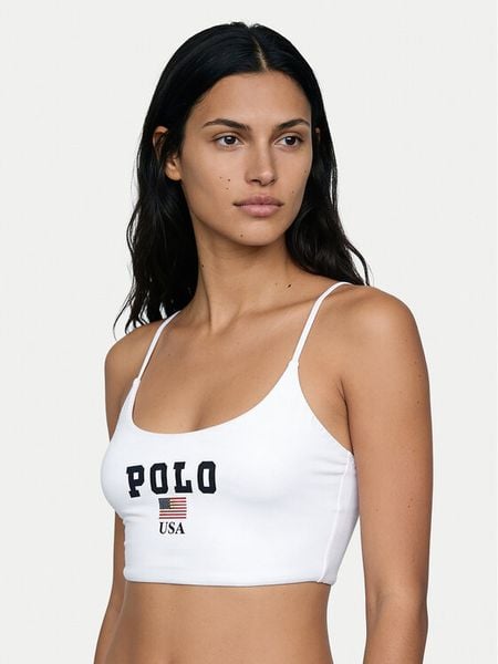 Polo Ralph Lauren Góra od bikini 21612454 Biały. Białe bikini damskie Polo Ralph Lauren, l, bez wzorów. Za 599.99 zł.