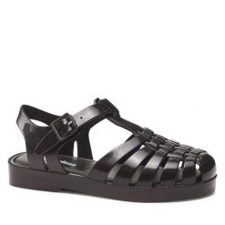 Sandały Melissa. Czarne sandały dziewczęce Melissa, bez zapięcia. Za 329.99 zł.
