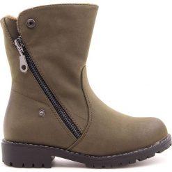 Botki dziewczęce ocieplane wywijane khaki Sergio Leone - khaki. Brązowe botki dziewczęce Sergio Leone, bez zapięcia. Za 65.00 zł.