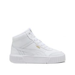 Buty PUMA Carina Mia Mid Biała. Białe obuwie sportowe damskie Puma, bez wzorów, z materiału, do biegania. Za 213.85 zł.