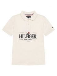 Tommy Hilfiger Polo Icons KB0KB10359 Écru Regular Fit. T-shirty dla chłopców Tommy Hilfiger, bez wzorów, z bawełny, bez ramiączek. Za 329.99 zł.