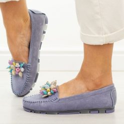 Niebieskie skórzane mokasyny damskie Filippo Dp7809/26. Niebieskie mokasyny damskie Filippo, z jeansu, casualowe. Za 219.00 zł.