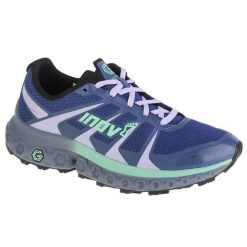 Buty do biegania damskie Inov-8 Trailfly Ultra G 300 Max. Niebieskie obuwie sportowe damskie Inov-8, bez wzorów, z gumy, do biegania. Za 599.99 zł.