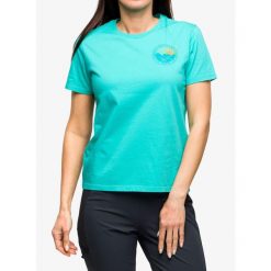 Koszulka z nadrukiem damska Inov-8 Graphic Tee SS '2003'. Zielone koszulki sportowe damskie Inov-8, bez wzorów, bez kołnierzyka, bez ramiączek. Za 56.99 zł.