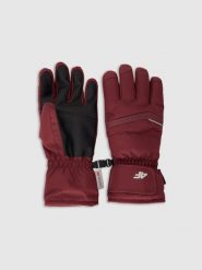 4F Rękawiczki narciarskie Thinsulate damskie - czerwone L. Czerwone rękawiczki damskie 4f, na zimę, bez wzorów, z materiału. Za 149.99 zł.