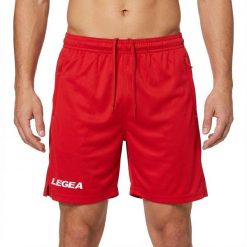 Krótkie Spodenki Damskie Biegowe Portland Czerwone. Czerwone szorty sportowe damskie Legea, na lato, bez wzorów, z poliesteru, do biegania. Za 64.00 zł.