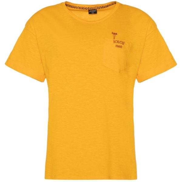 Koszulka Damska PROTEST BO t-shirt. Żółte koszulki sportowe damskie Protest, l, bez wzorów, eleganckie, bez kołnierzyka. Za 69.90 zł.