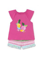 Mayoral Komplet top i spodenki 1233 Różowy Regular Fit. Czerwone spodenki dla dziewczynek Mayoral, bez wzorów, z bawełny. Za 84.99 zł.