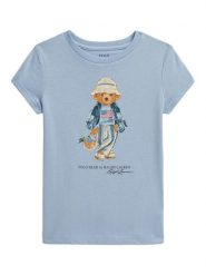 Polo Ralph Lauren T-Shirt 312A11759001 Błękitny Regular Fit. Niebieskie t-shirty i topy dla dziewczynek Polo Ralph Lauren, bez wzorów, z bawełny, bez ramiączek. Za 248.99 zł.