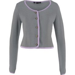 Sweter rozpinany ludowy, krótki fason, długi rękaw bonprix dymny szary - bez. Kardigany damskie marki KALENJI. Za 34.99 zł.